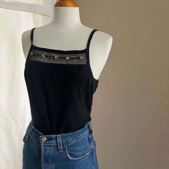 Joseph A Silk Blend Floral Detail Strappy Top - Picture 3 of 5